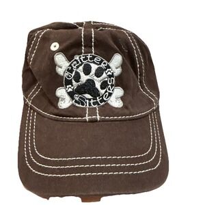 Critter Sitters Logo Adjustable Brown Snapback Baseball Cap Hat Embroidered H149